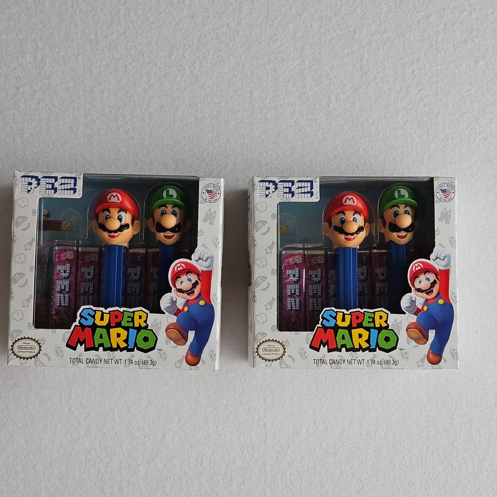 Nintendo Super Mario Luigi PEZ Dispenser Twin Pack New In Box Collectable